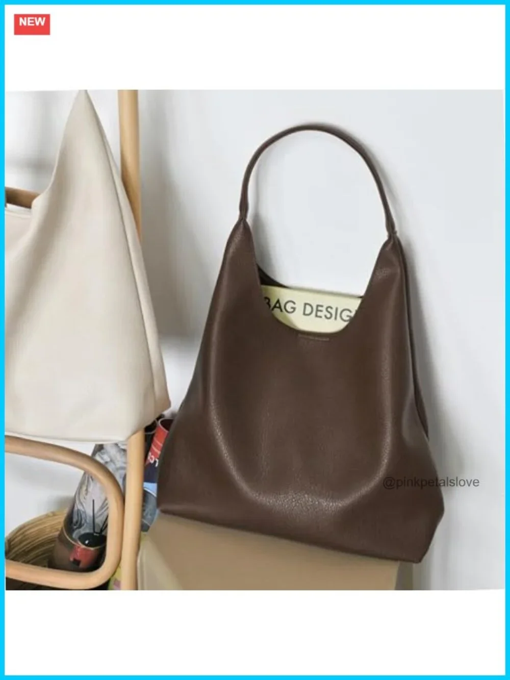 Slouchy Hobo Bag Soft Vegan Leather Shoulder Bag Tote Purse